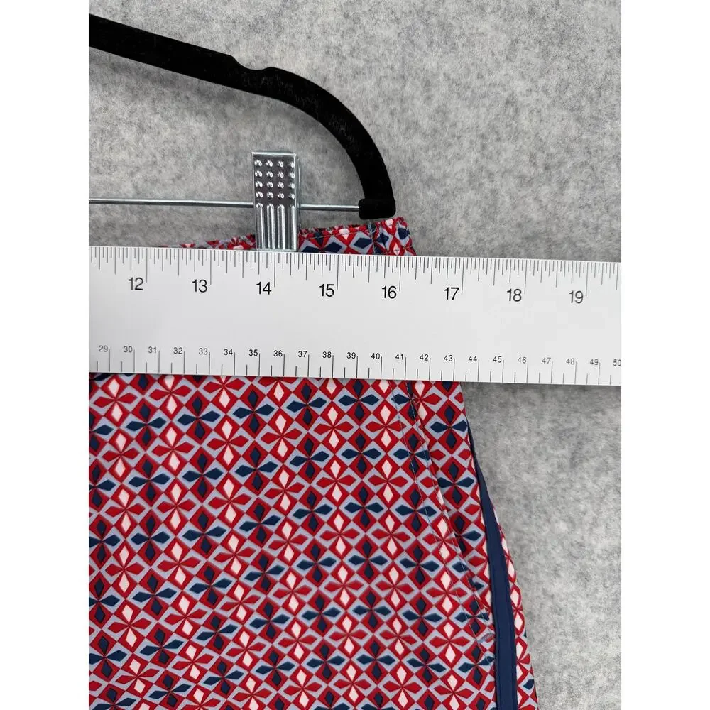 Fair Harbor The Sextant Geometric Swim Trunks Men's Size 34 Red Blue Side Stripe